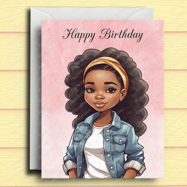 Black Girl Birthday Card A